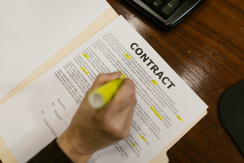 anglais juridique contrat